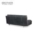 Hotel luxury Furniture Recliner Black Leather Sofa Bed